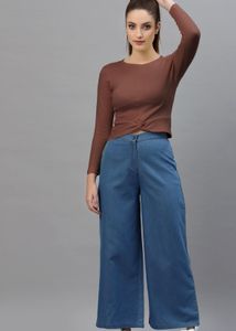 Brown Casual Crop Top