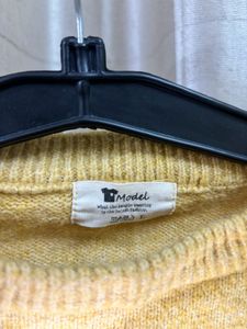 Yellow Full Sleeves Pullover Sweater