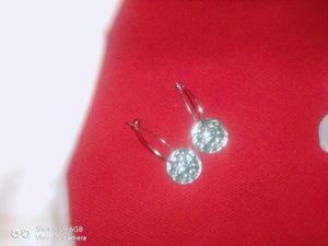 Silver Coin Drop Earrings