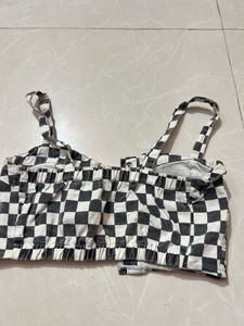 Tank &amp; Checkerboard Crop Top set of 2