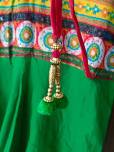 Green Ethnic Pure Cotton Kurti