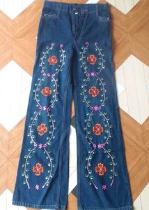 Embroidered Floral Jeans