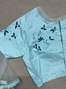Elegant Teal &amp; Mint Saree
