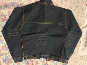 Denim Dark Blue Shade With Hand Work Jacket