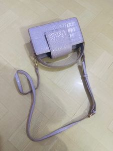Lilac Croc Embossed Crossbody