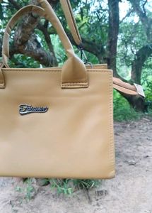 Tan Leather Top Handle Bag