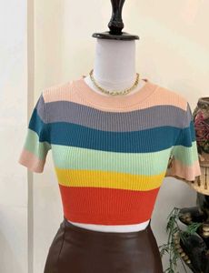 Y2k Style Ribbed Top