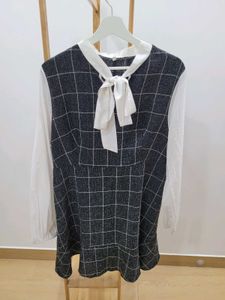 Checkered Dress with Bow