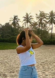 cute lemon Print Tank Top