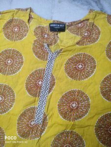 Yellow Printed Kurta