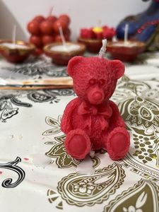 Teddybear Red Candle Set Of 5 Piece