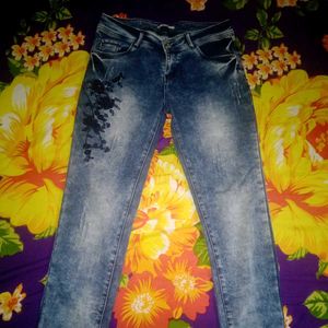 Embroidered Denim Jeans