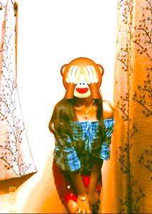 Blue Plaid Off-Shoulder Top