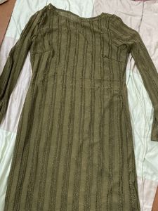 Olive Green Sheath Dress