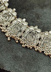 Oxidized Silver Necklace &amp; Earring Set