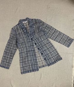 Sheer Plaid Blazer