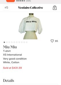 MiuMiu Croped Blouse With Printed Log
