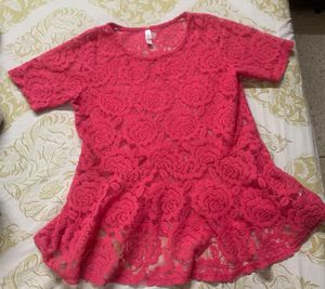Pink Net Top Floral