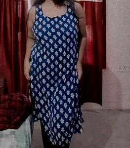 Blue Printed Dress