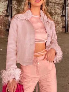 Pink Faux Fur Blazer