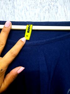 Navy Blue Cotton T Shirt