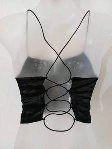 Black Crop Cami Top