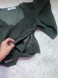 Olive green crop top