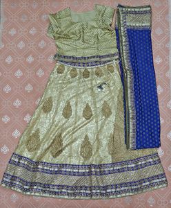 Blue Golden Heavy Bridal Wear Lehenga Choli