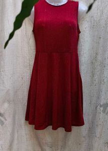 I. Red Fit & Flare Dress