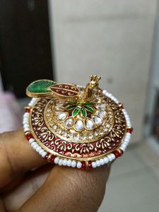 Kundan Peacock Ring
