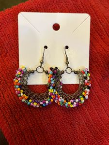 Beaded Hoop Earrings