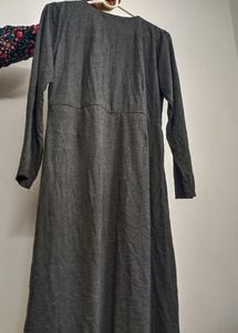 Simple Grey Full Sleeves Dress