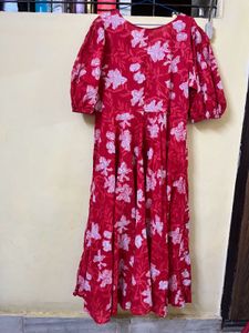 Red Floral Print Dress