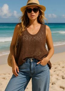 Pinterest Oversized Brown Crochet Top A