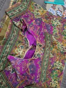 Beautiful Heavy Work Net Saree