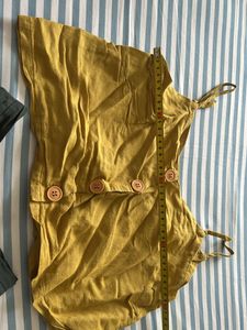 Yellow Tank and Green Shorts Set
