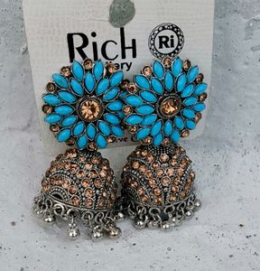 Earrings for women fashion jhumka oxidised Silver
