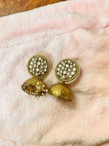 Gold Jhumka Earrings