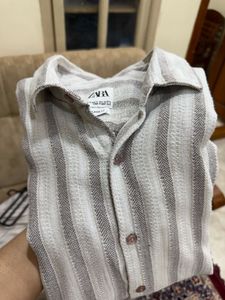 Zara Striped Button-Down Shirt