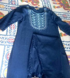 Elegant Navy Embroidered Kurta Set