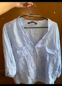 ZARA blue Cotton Shirt