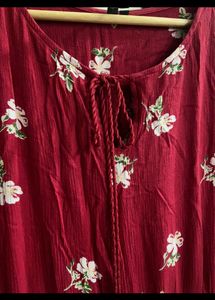 RED FLORAL MAXI DRESS