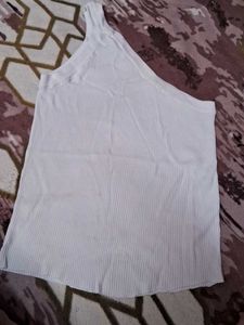 White Ribbed Tank Top