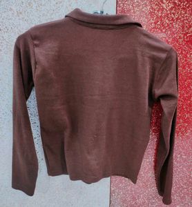 V-neck Full Sleeves Body Fitted Crop Top
