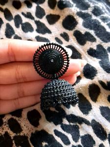 Black Jhumka Earrings