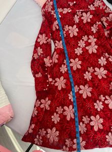 Red Floral Lace Dress