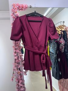 Burgundy Wrap Top