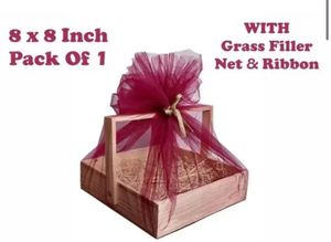 Wooden Basket Hamper For Gift Decor *empty