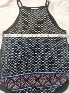 Dark Blue Top With Strap Sleeves