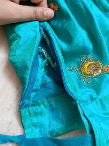 Embroidered Yellow Blouse And Lehenga